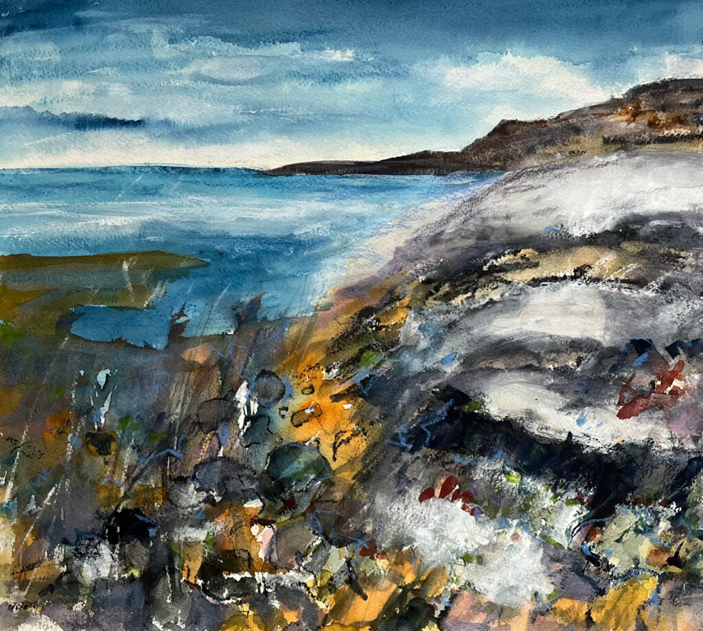 Maureen Bond: Cornwall- rocks and choppy seas
