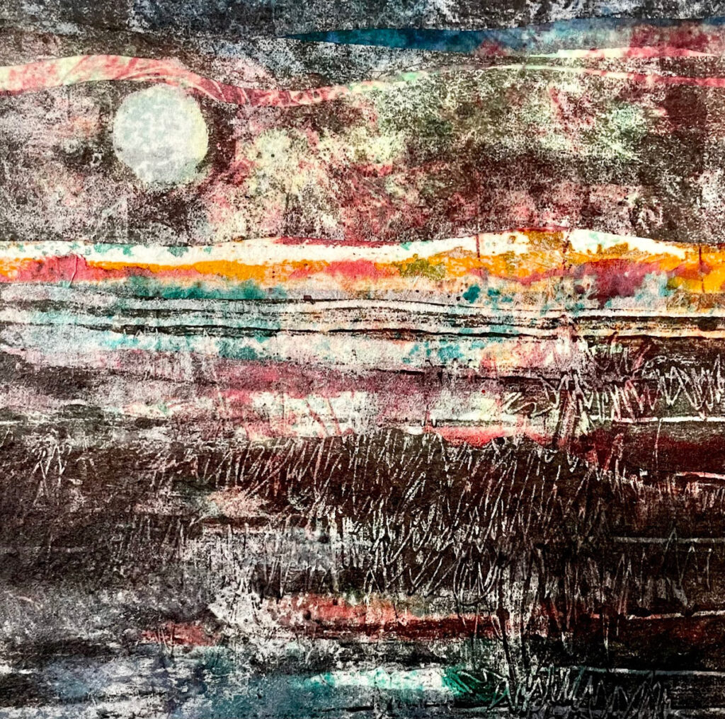Moon Marsh 3 - painting by Poppy Body